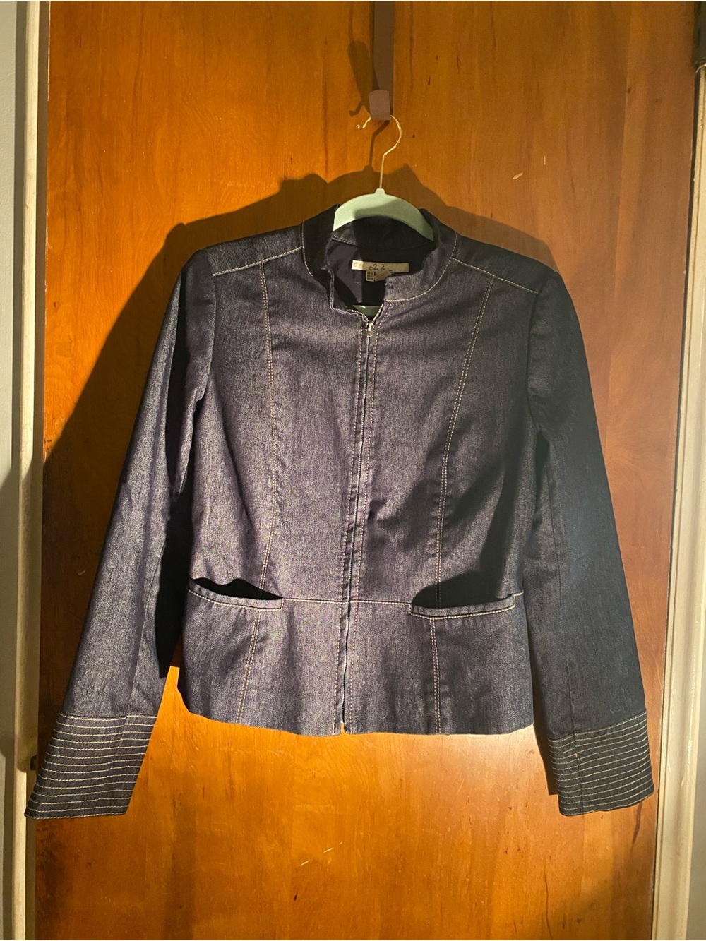 Women's Dark Indigo Denim Zip Jacket